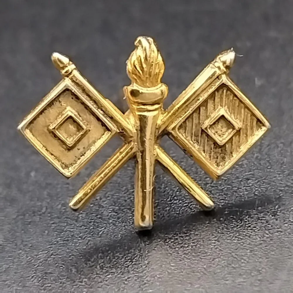 US Army Signal Corps Officer Collar Brass Branch Insignia pin-back